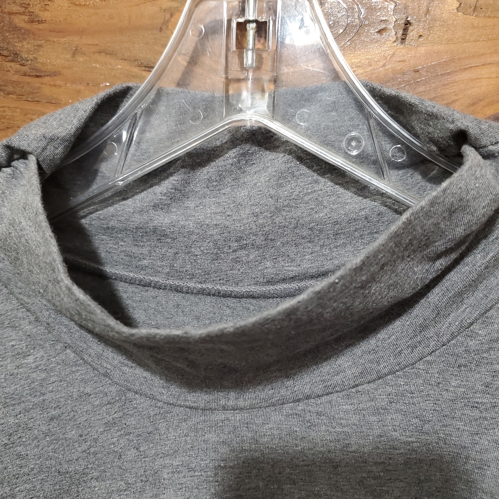 Woman's Plus Size Gray Turtle Neck Long Sleeve Shirt - Picture 3 of 10